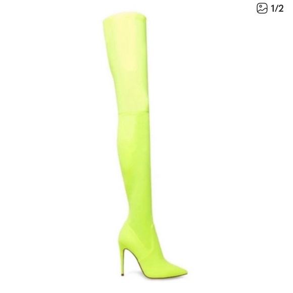 Steve Madden Shoes - Steve Madden Bright Green Over the Knee Boots